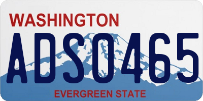 WA license plate ADS0465