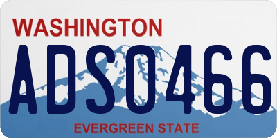 WA license plate ADS0466