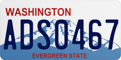 WA license plate ADS0467