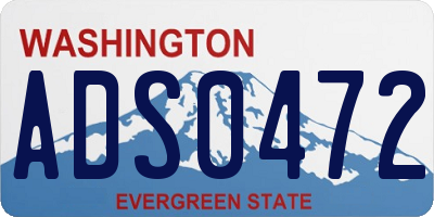 WA license plate ADS0472