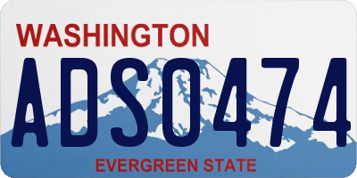 WA license plate ADS0474
