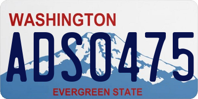 WA license plate ADS0475