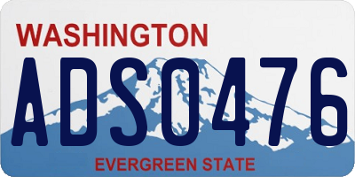WA license plate ADS0476