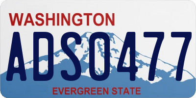 WA license plate ADS0477
