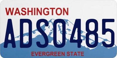 WA license plate ADS0485