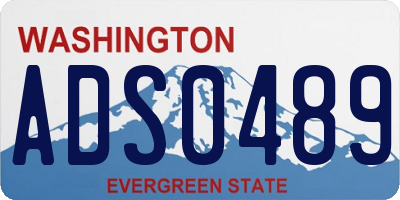 WA license plate ADS0489
