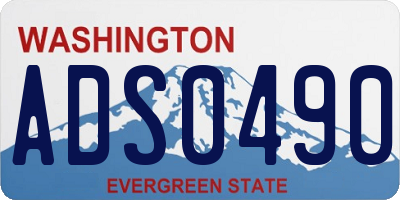 WA license plate ADS0490
