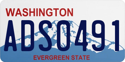 WA license plate ADS0491
