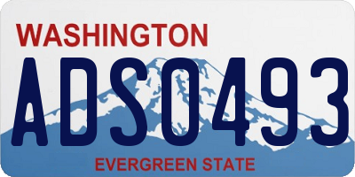 WA license plate ADS0493