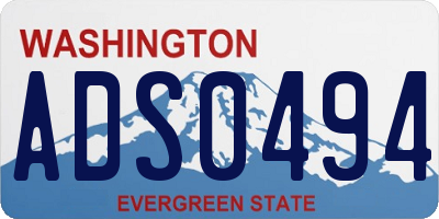 WA license plate ADS0494
