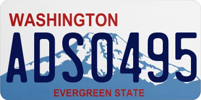WA license plate ADS0495