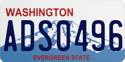 WA license plate ADS0496