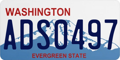 WA license plate ADS0497