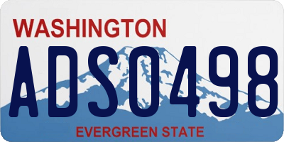 WA license plate ADS0498