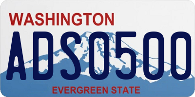 WA license plate ADS0500