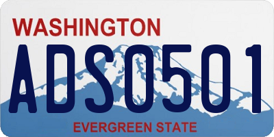 WA license plate ADS0501
