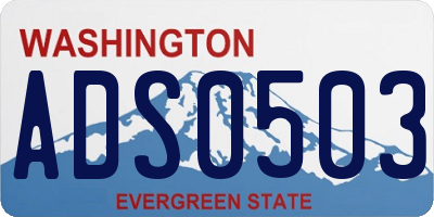 WA license plate ADS0503