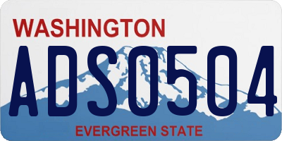 WA license plate ADS0504