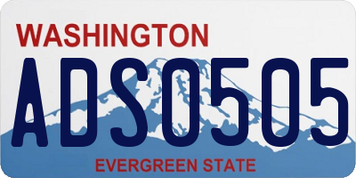 WA license plate ADS0505
