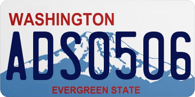 WA license plate ADS0506