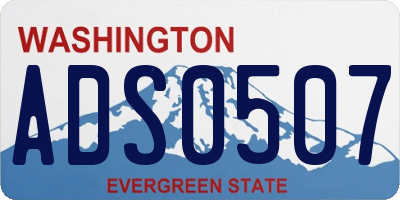 WA license plate ADS0507