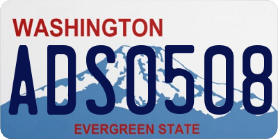 WA license plate ADS0508