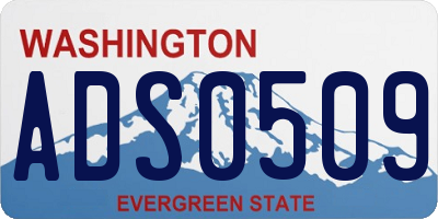WA license plate ADS0509