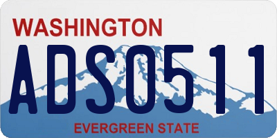 WA license plate ADS0511