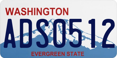 WA license plate ADS0512