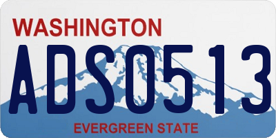WA license plate ADS0513