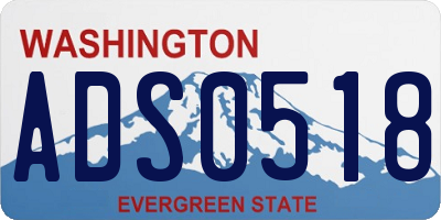 WA license plate ADS0518