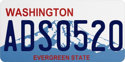 WA license plate ADS0520