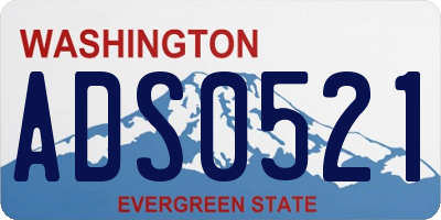 WA license plate ADS0521