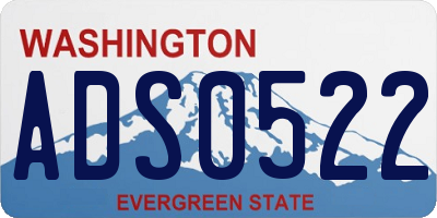 WA license plate ADS0522