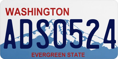 WA license plate ADS0524