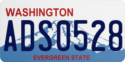 WA license plate ADS0528