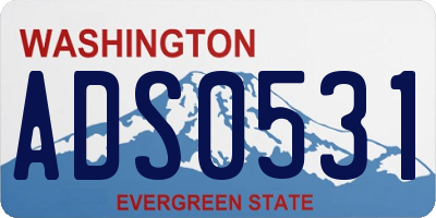 WA license plate ADS0531