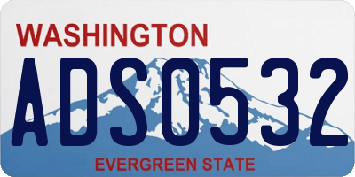 WA license plate ADS0532