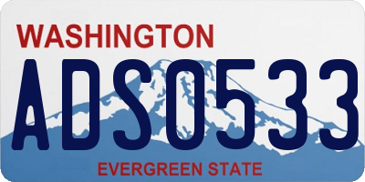 WA license plate ADS0533