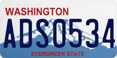 WA license plate ADS0534