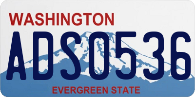 WA license plate ADS0536
