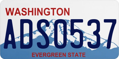 WA license plate ADS0537