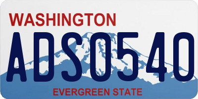 WA license plate ADS0540