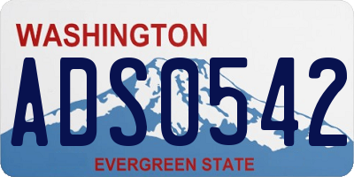 WA license plate ADS0542