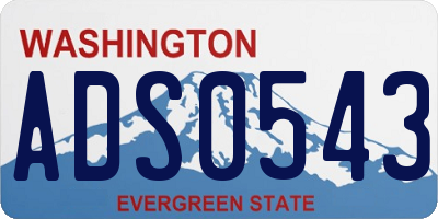 WA license plate ADS0543