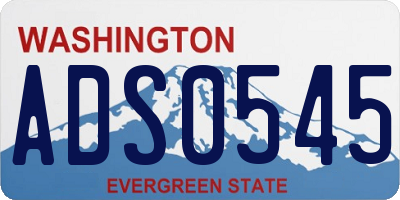 WA license plate ADS0545
