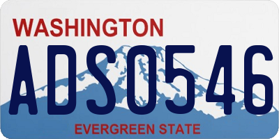 WA license plate ADS0546