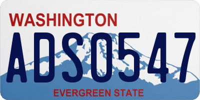 WA license plate ADS0547