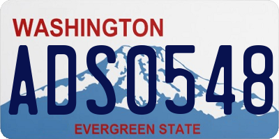 WA license plate ADS0548