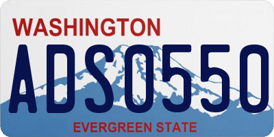 WA license plate ADS0550